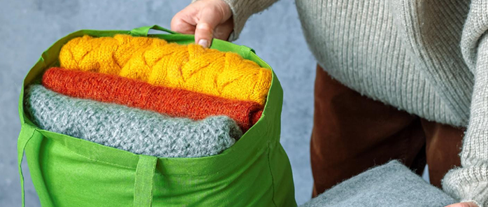Prendas de ropa recolectadas para donación